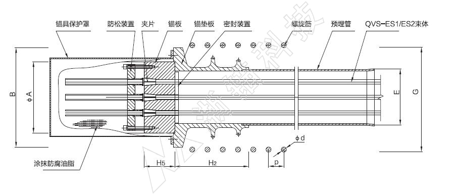 External prestressed anchor